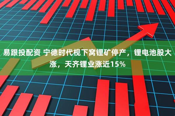 易跟投配资 宁德时代枧下窝锂矿停产，锂电池股大涨，天齐锂业涨近15%